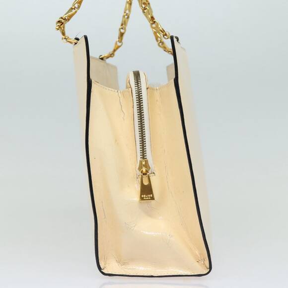 CELINE Chain Shoulder Bag Enamel Beige Gold - Picture 6 of 13